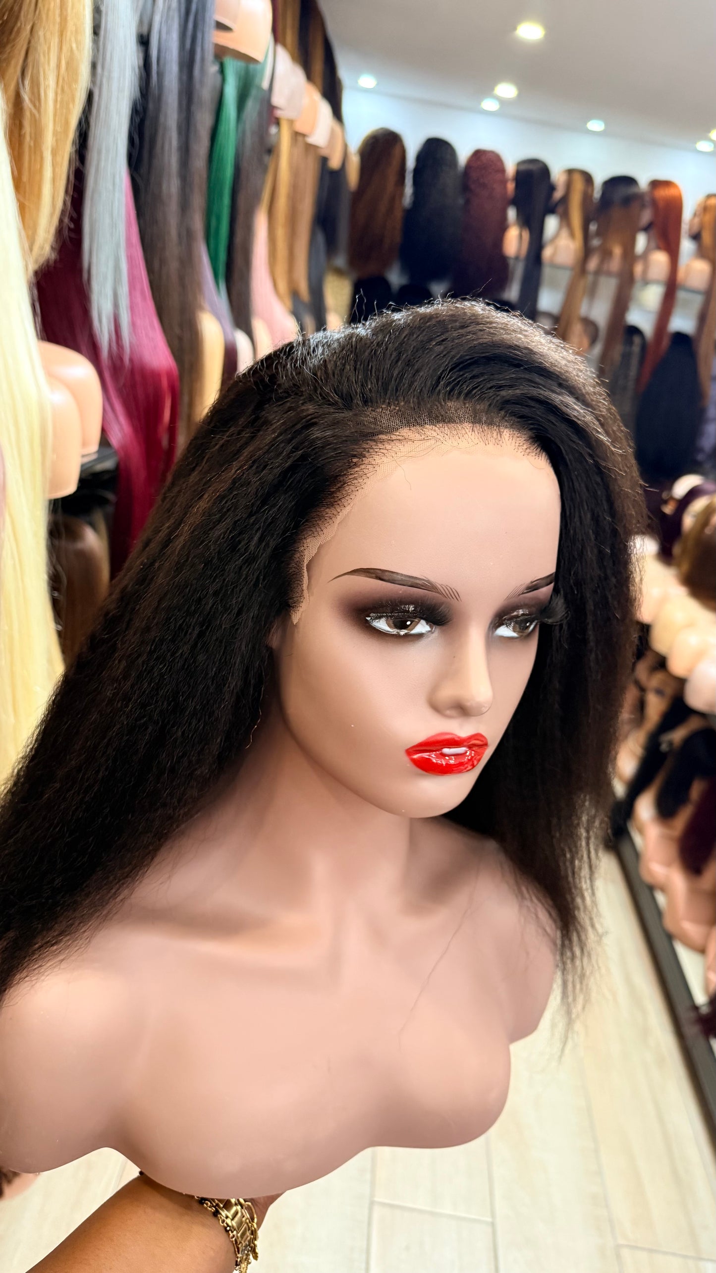 Sans colle vietnamienne kinky curly 14 pouce