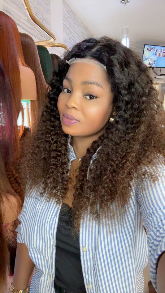 Perruque sans colle vrai cheveux en closure 4x4