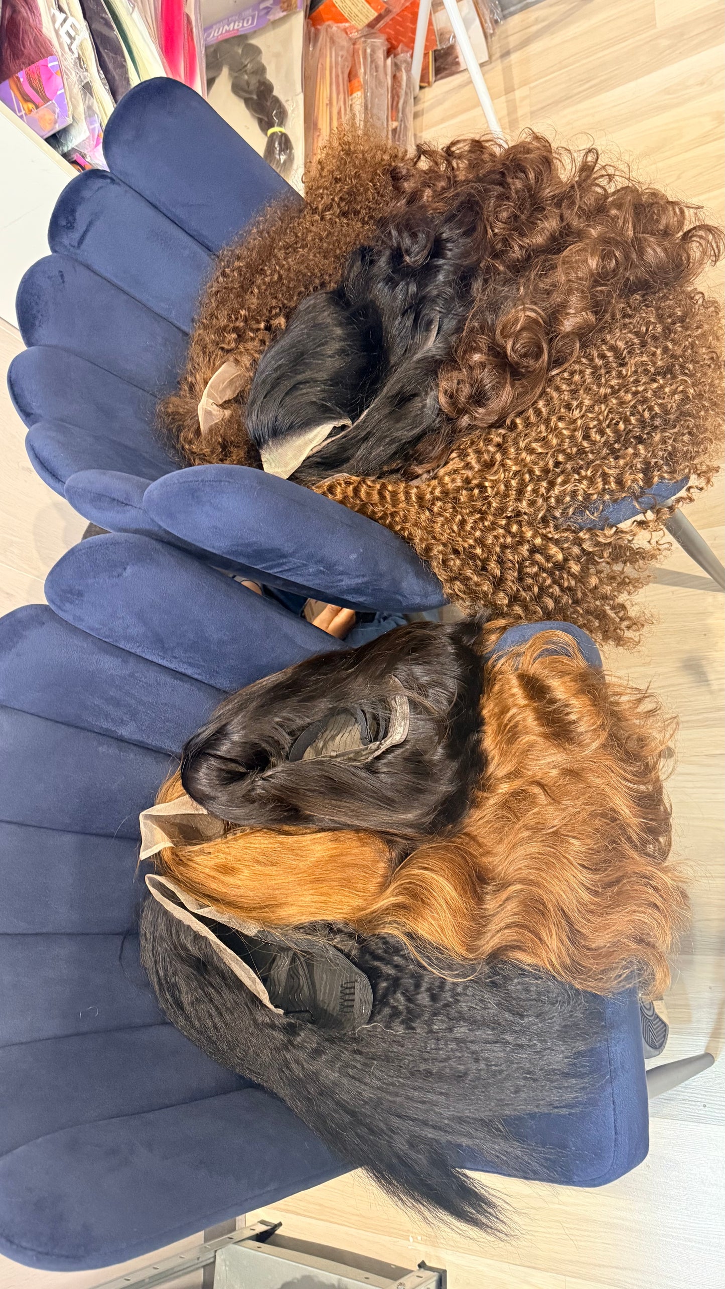 Cheveux humains lots de 6 perruques Virgin har