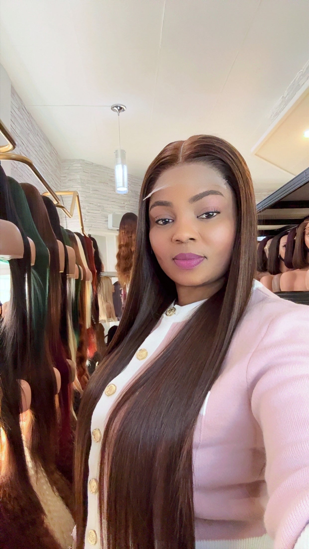 ✨Perruque Vietnamienne 30 pouces sans colle avec une lace 5x5 en HD Couleur Marron naturel ✨