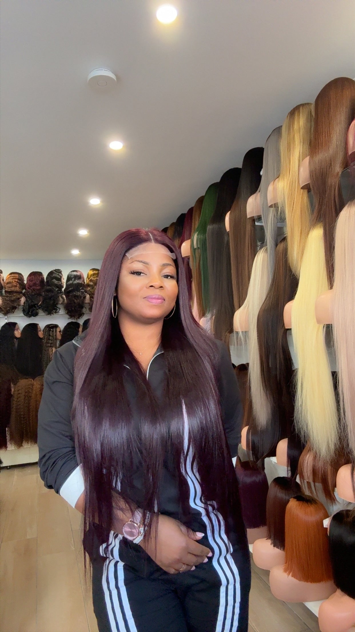 ✨DIVINE PRESTIGE Perruque Vietnamienne 30 pouces – Couleur prune tons naturel 5x5 closure ✨