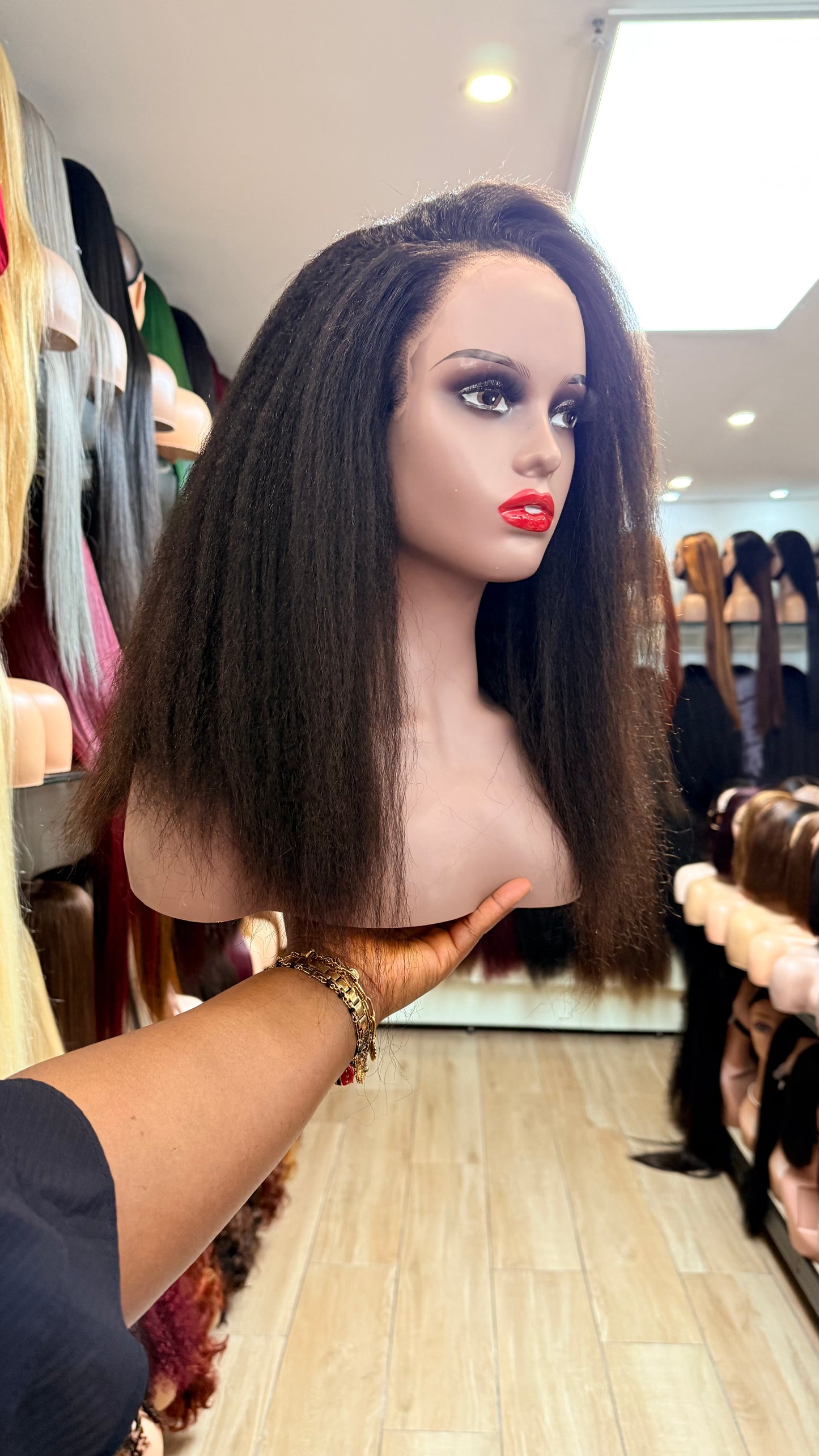Sans colle vietnamienne kinky curly 14 pouce