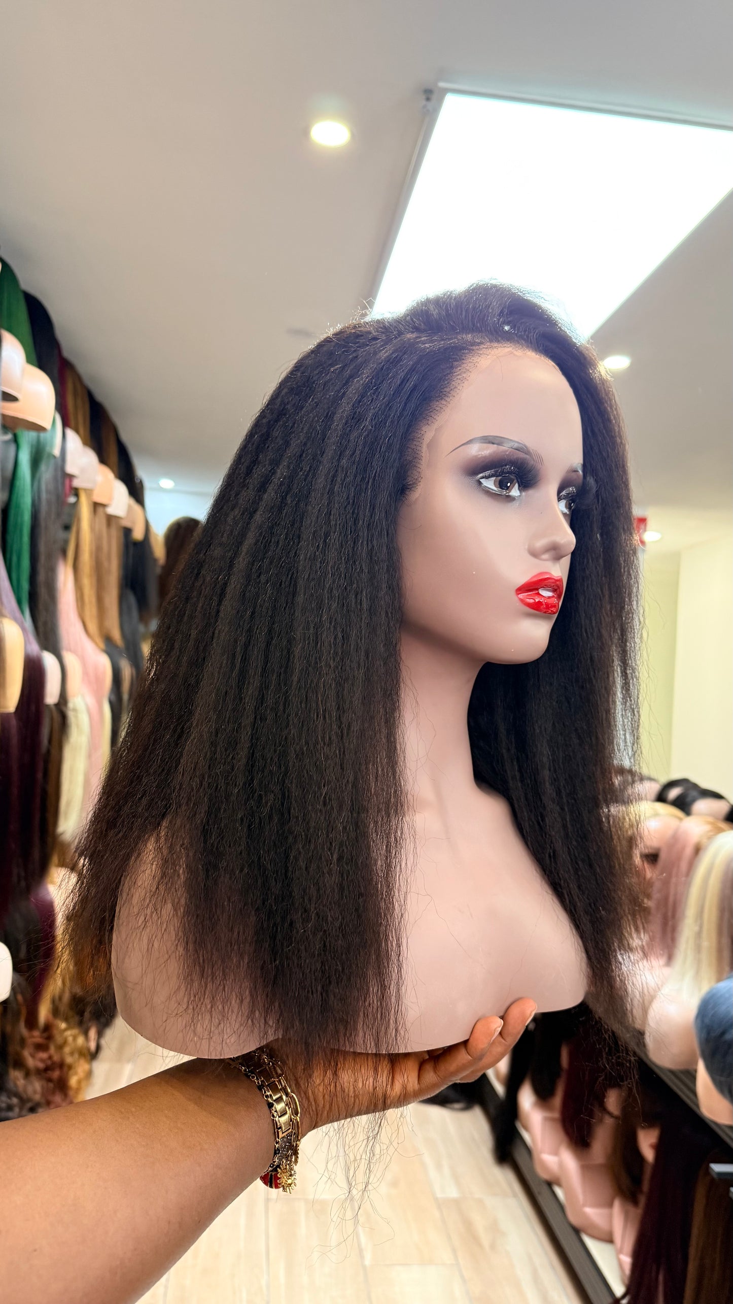 Sans colle vietnamienne kinky curly 14 pouce