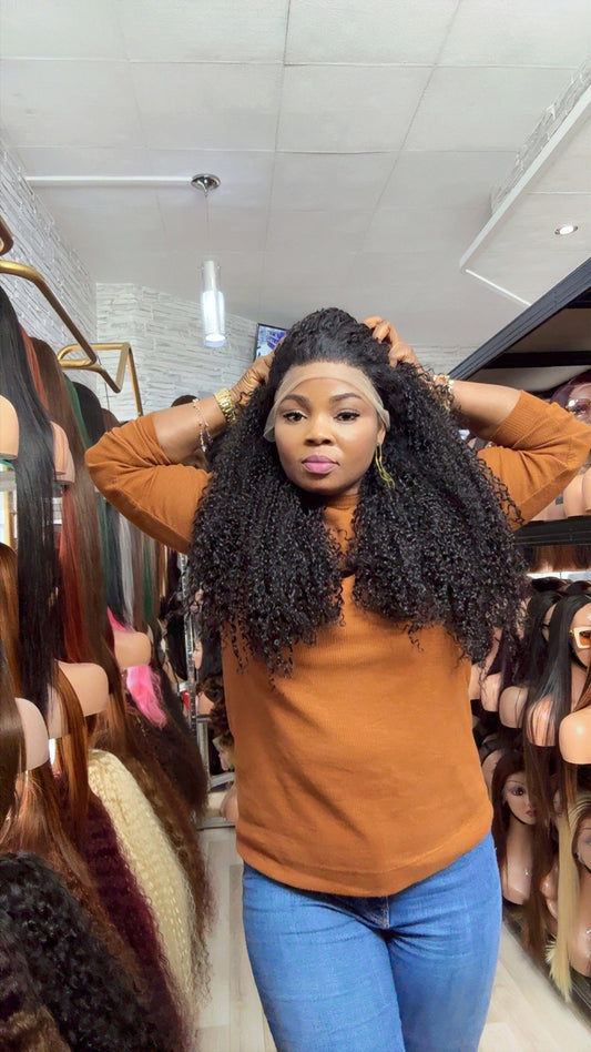 Vietnamienne 13x4 lace frontale boucle pixi curly 100% cheveux